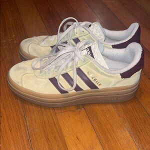 Adidas Women's Cream and Purple Sneakers